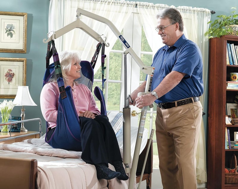 Invacare Full Body Sling with Commode Opening for Patient Lifts - Medium, Polyester, Blue and Purple - Image 5